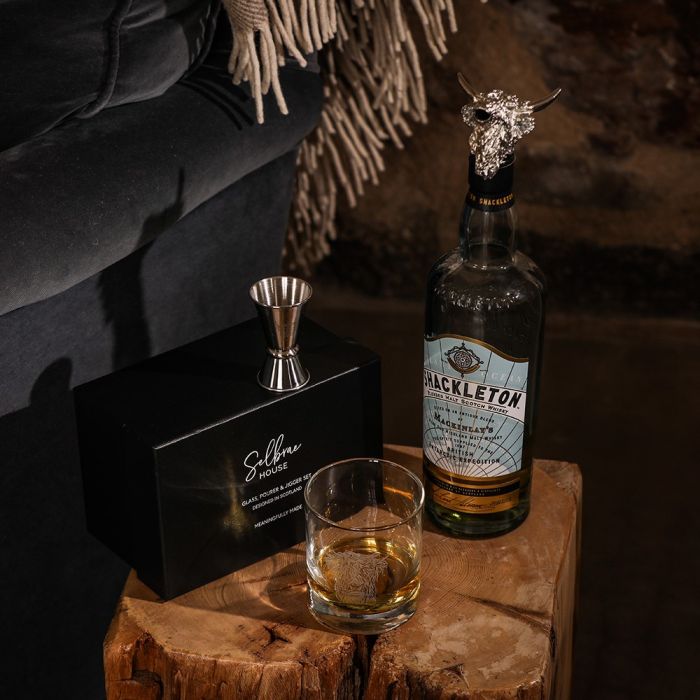 Glass, Pourer & Jigger Set - Highland Cow