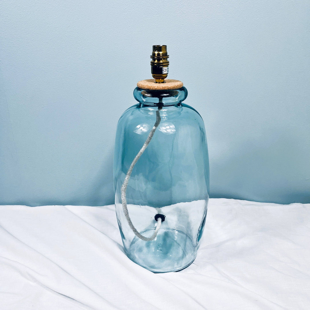 Martos Recycled Glass Lamp 41cm: Cream / Almond