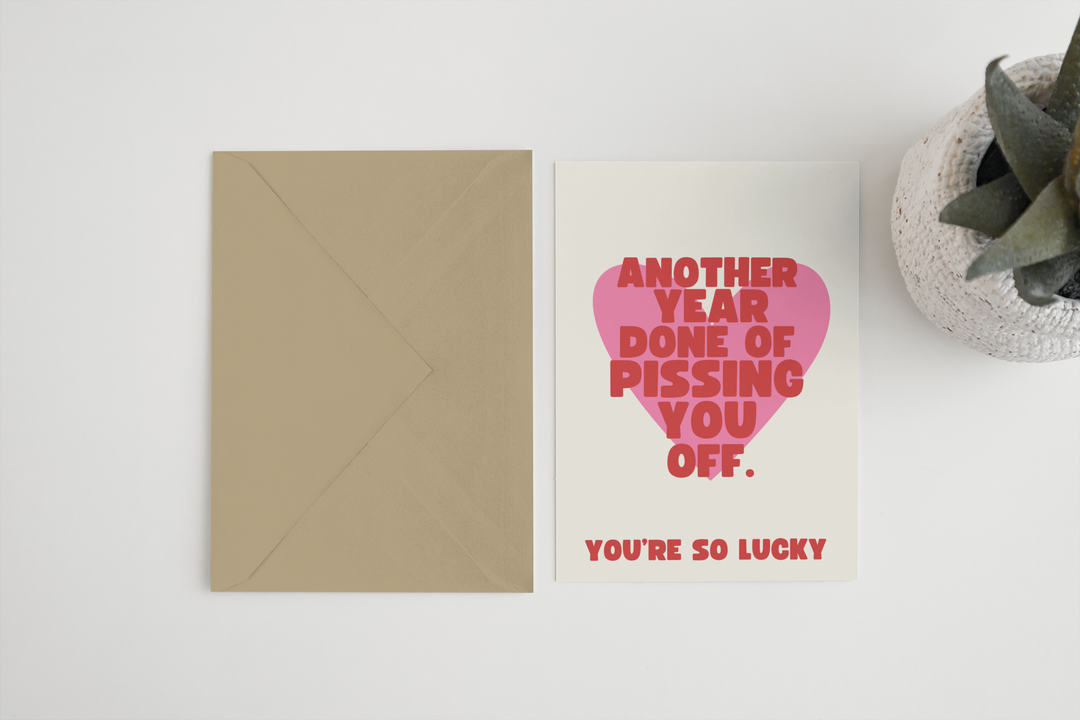 Another year anniversary A6/5x7 card: Card Clasp (Plastic Free) / 5x7