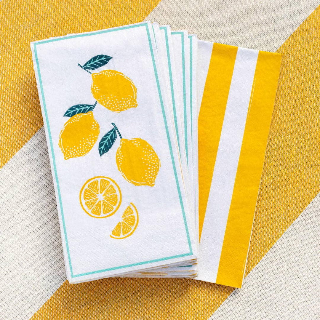 Lemon Long Lunch Paper Napkins - 16 Pack | Everyday |