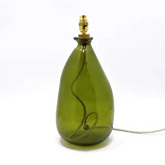 Simplicity Recycled Glass Lamp 42cm: Multi / Natural recycled