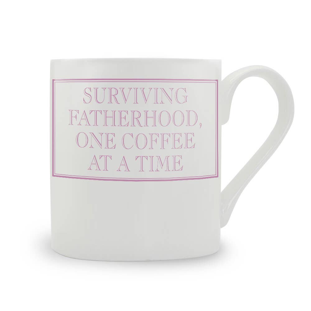 Surviving Fatherhood, One Coffee At A Time Bone China Mug: Green / Large