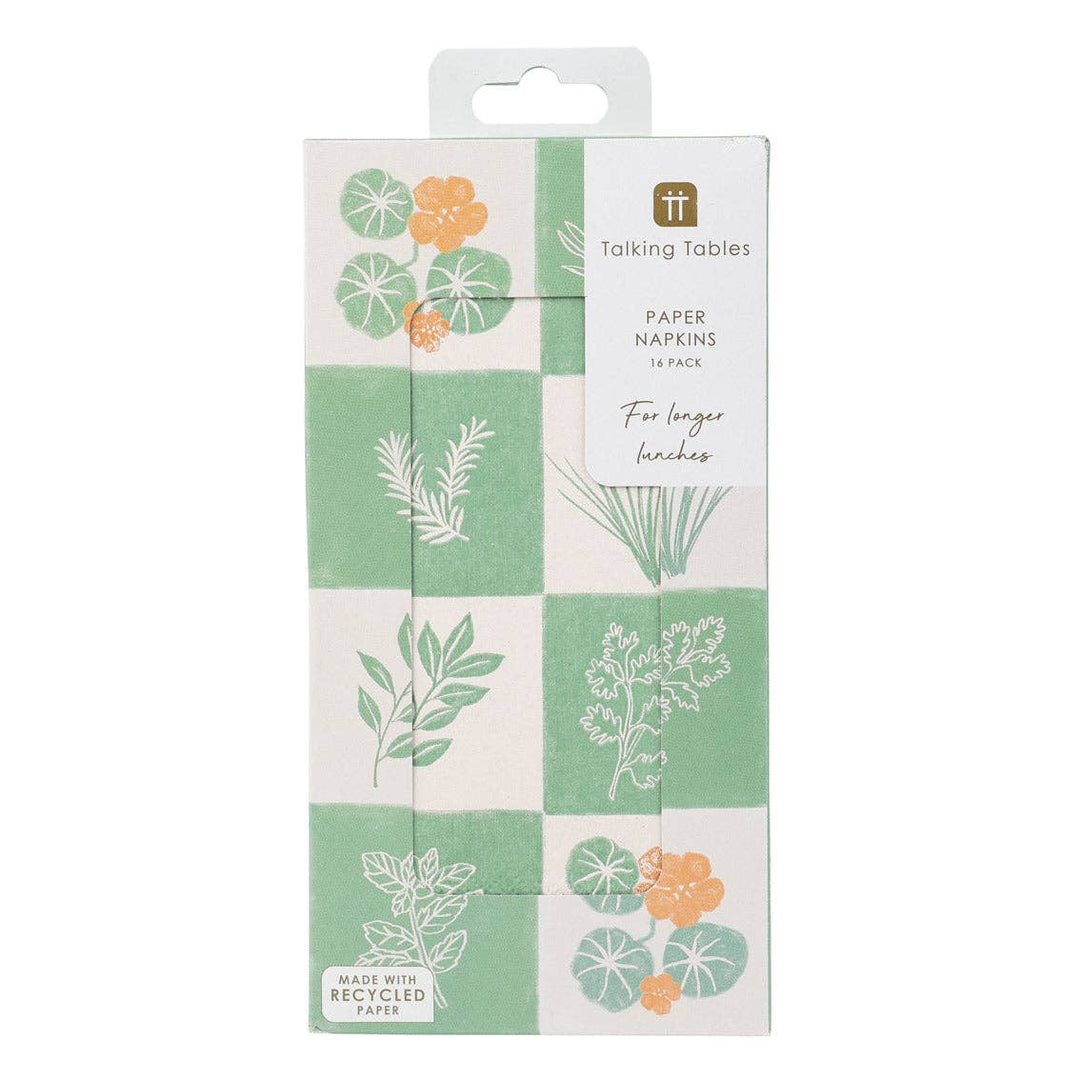 Herb Long Lunch Paper Napkins - 16 Pack | Everyday |