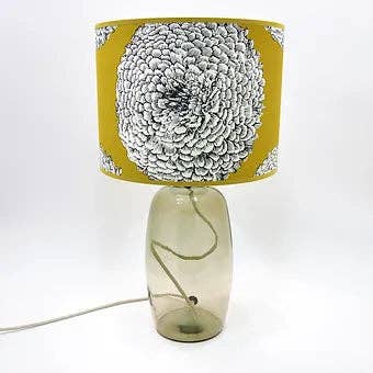 Martos Recycled Glass Lamp 41cm: Cream / Almond