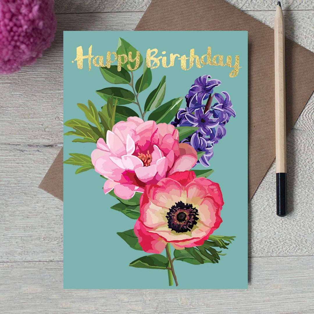 FF 167 - Happy Birthday Pink Posy Card   