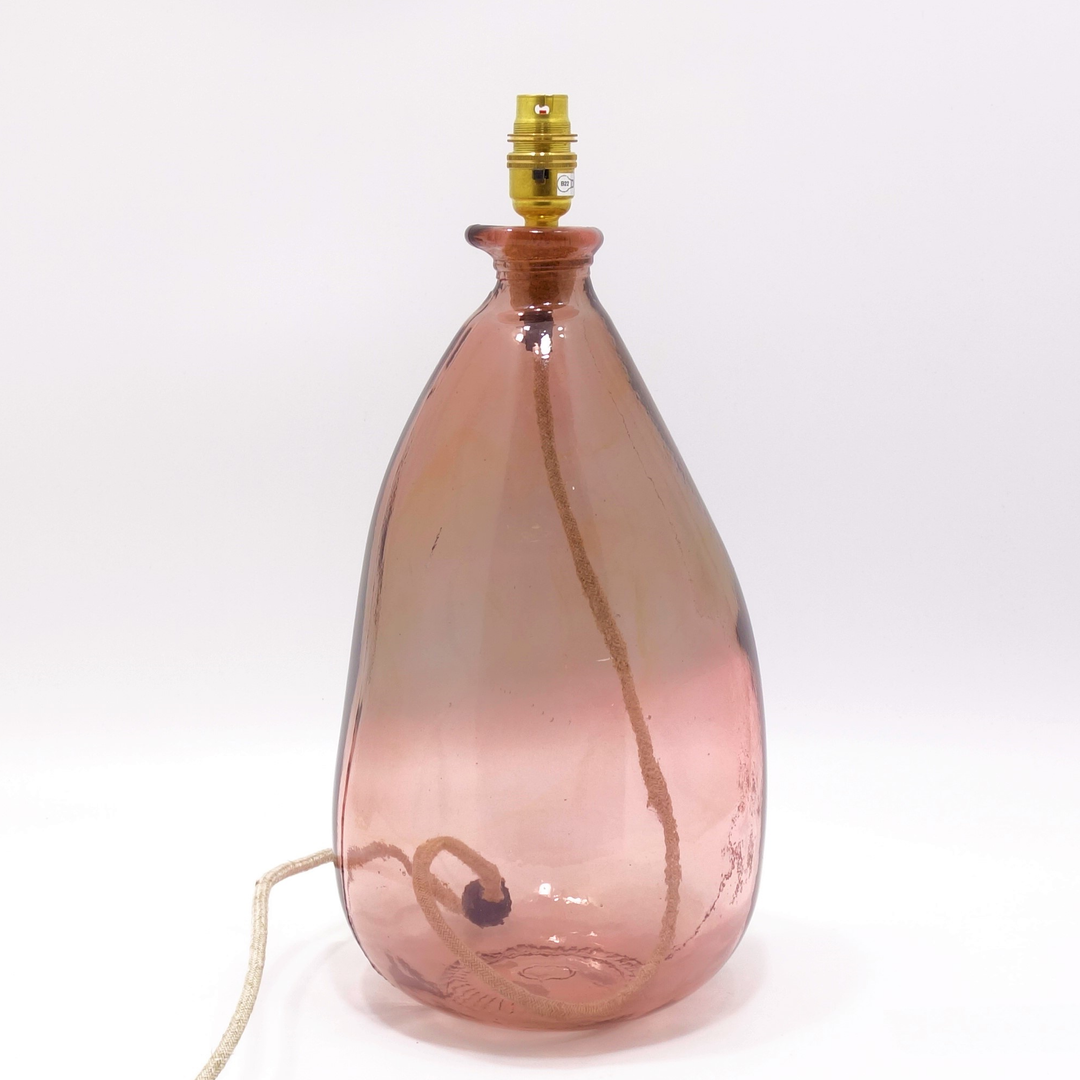 Simplicity Recycled Glass Lamp 42cm: Black/Copper / Sage Green