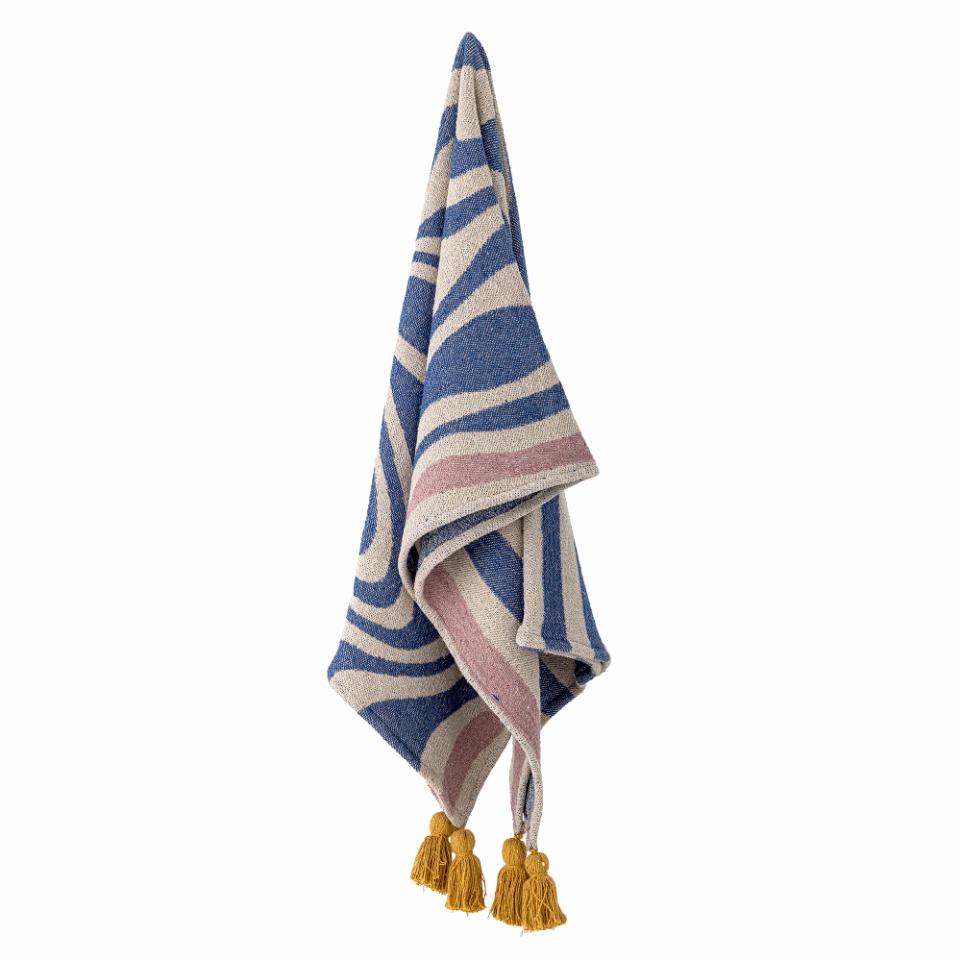Arlie Throw, Blue, Recycled Cotton