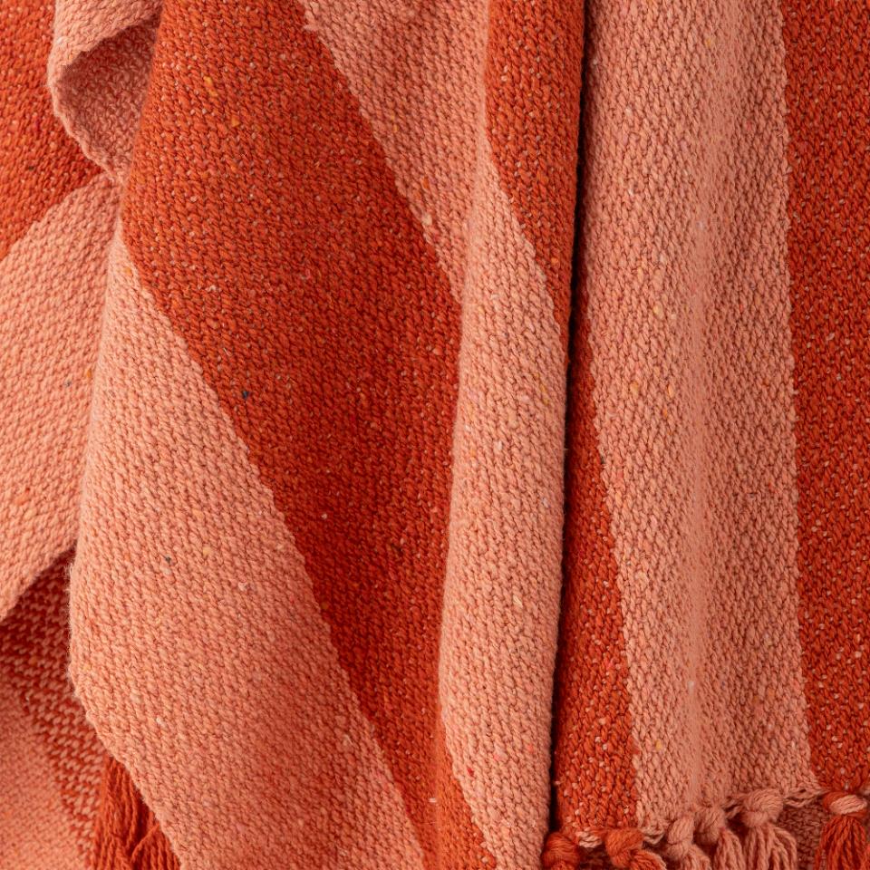 Frello Throw, Orange, Recycled Cotton