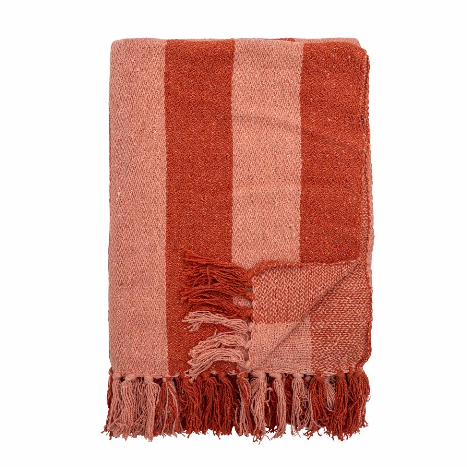 Frello Throw, Orange, Recycled Cotton