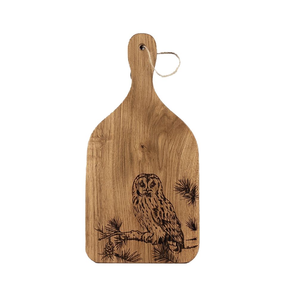 Oak Hanging Paddle - Small - Tawny Owl