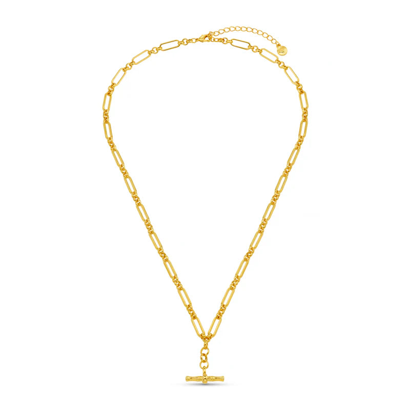 Open Link T-Bar Drop Necklace
