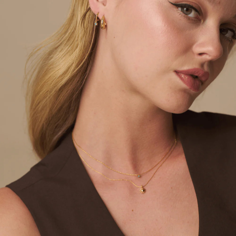 Mini Molten Sun Collar Necklace 15"