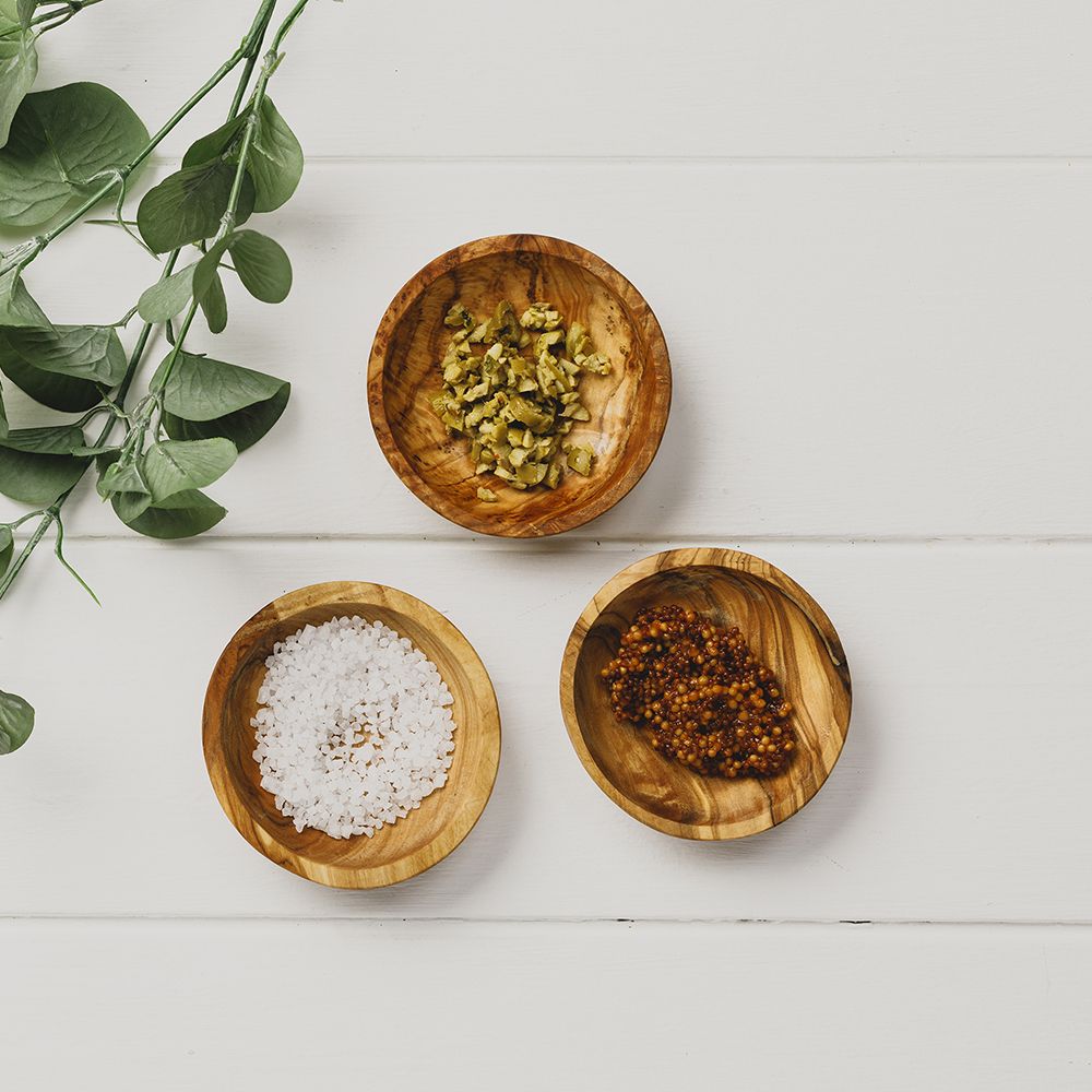 Olive Wood - Dipping Bowl Set (X3)