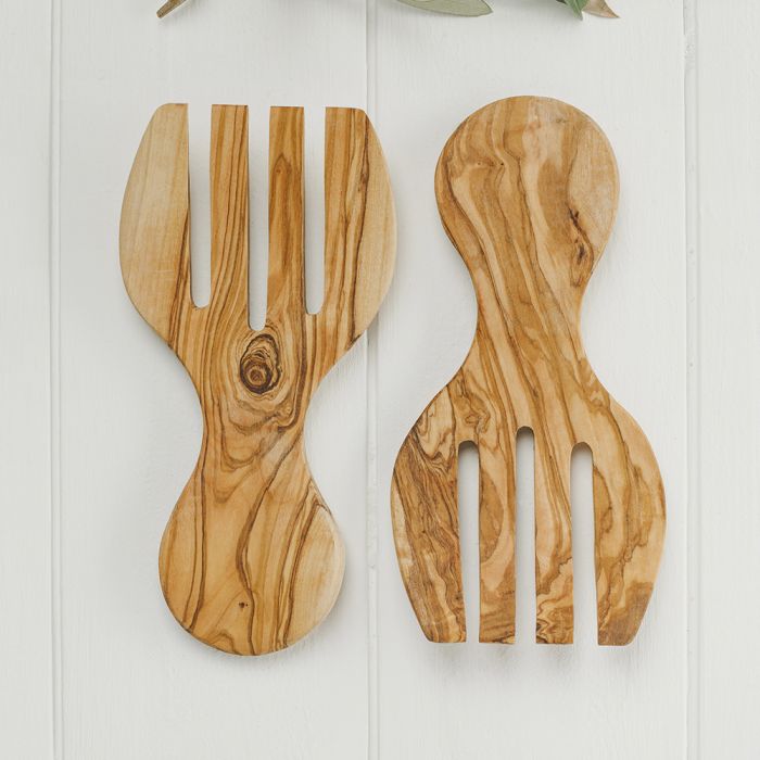 Olive Wood - Salad Hands Set