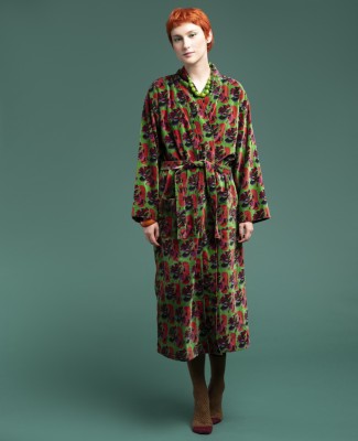 SPLIT GREEN Velvet Robe
