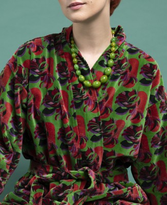 SPLIT GREEN Velvet Robe