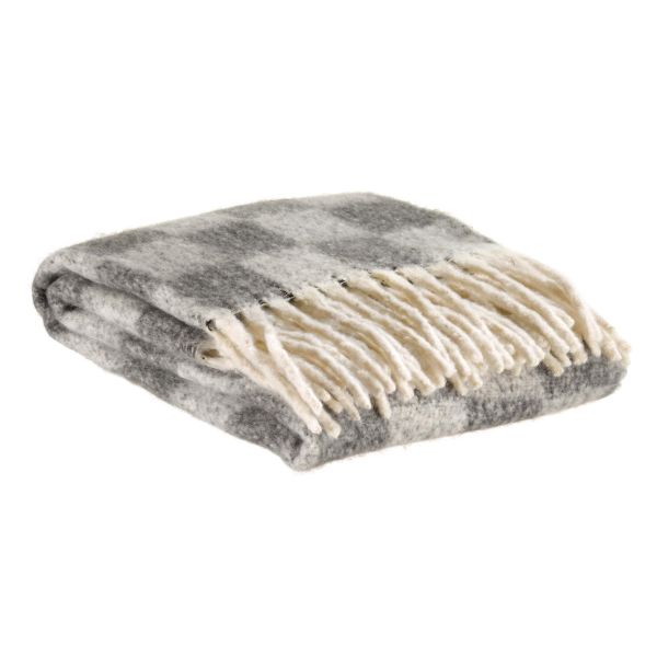 Recycled Checkered Throw Isabel Ardoise 130 X 160