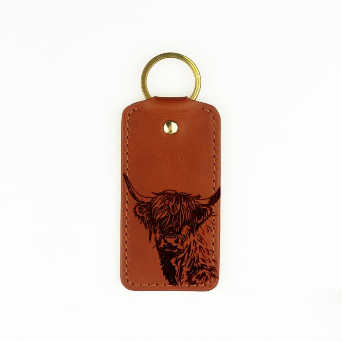 Leather Keyring - Highland Cow