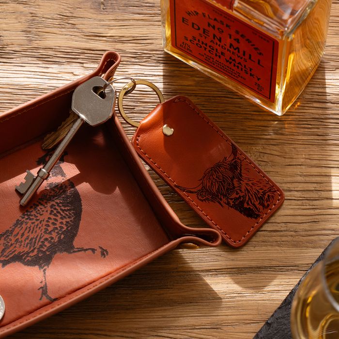 Leather Keyring - Highland Cow