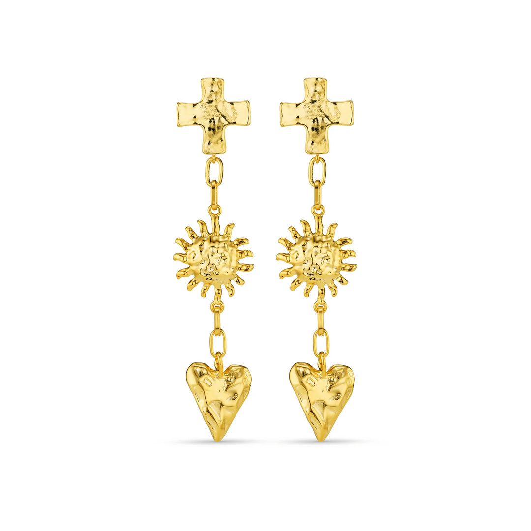Molten Statement Charm Drop Earrings