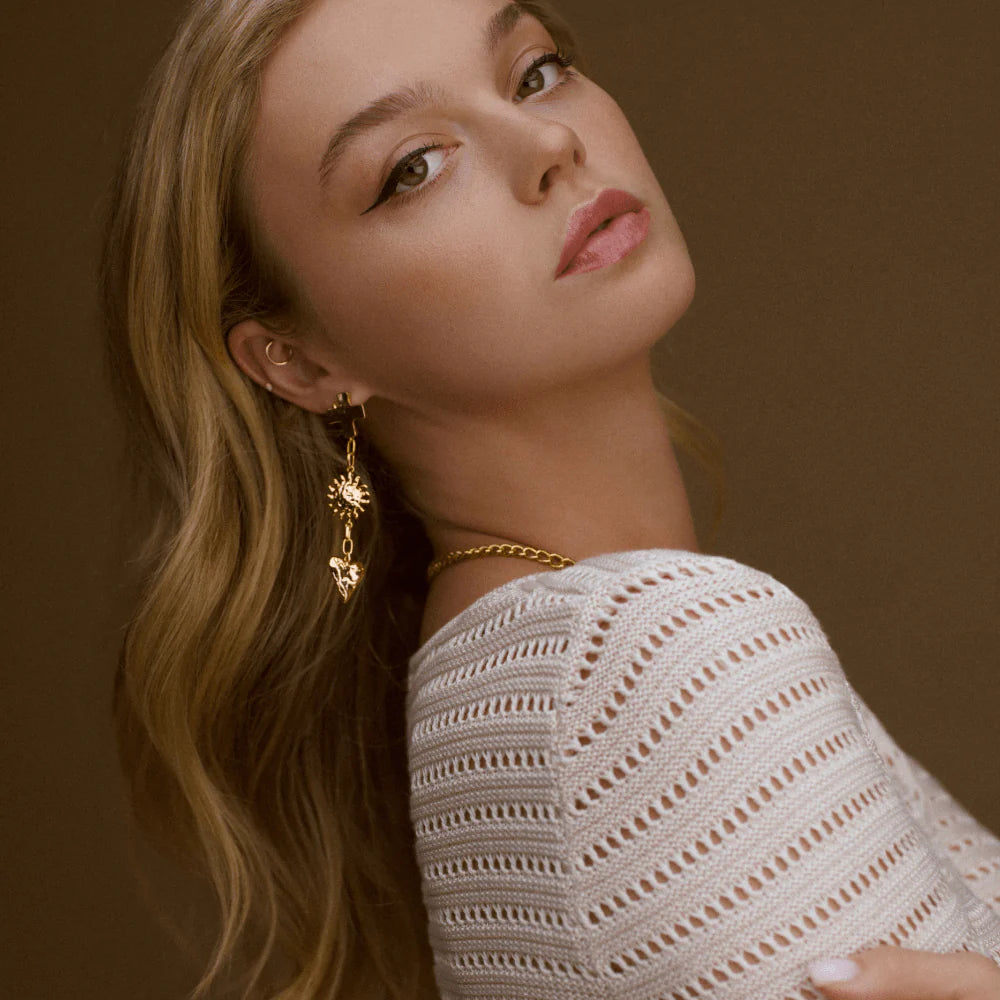 Molten Statement Charm Drop Earrings