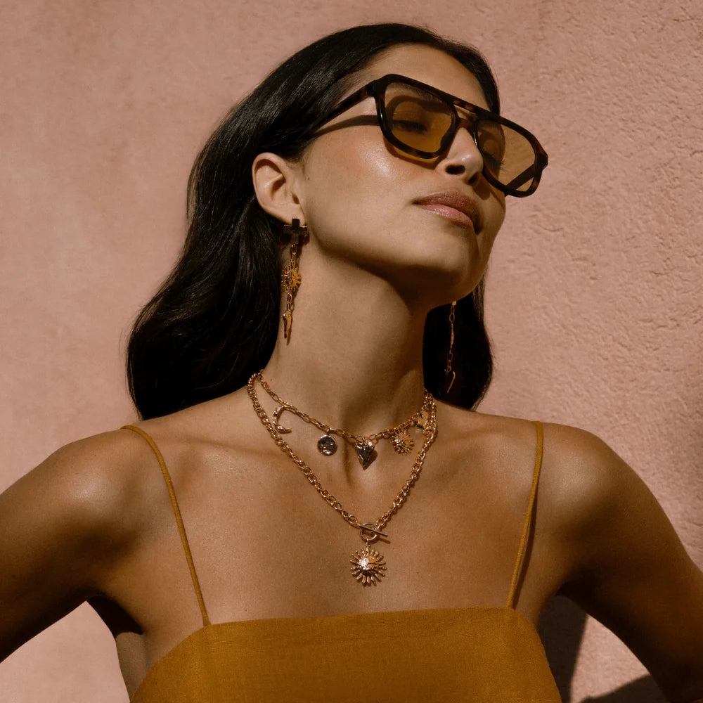 Statement Molten Charm Necklace