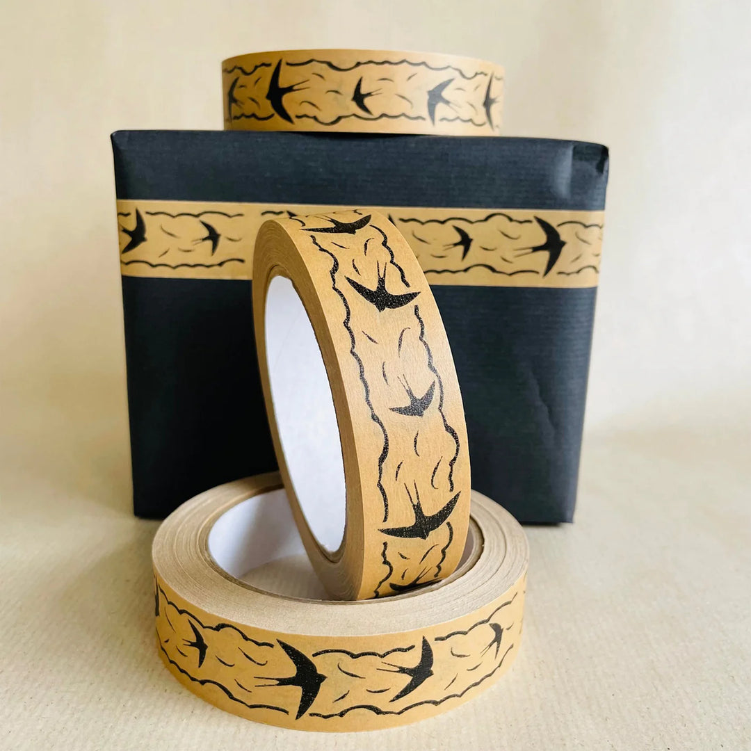 Kraft Paper Tape - Swallows in the sky