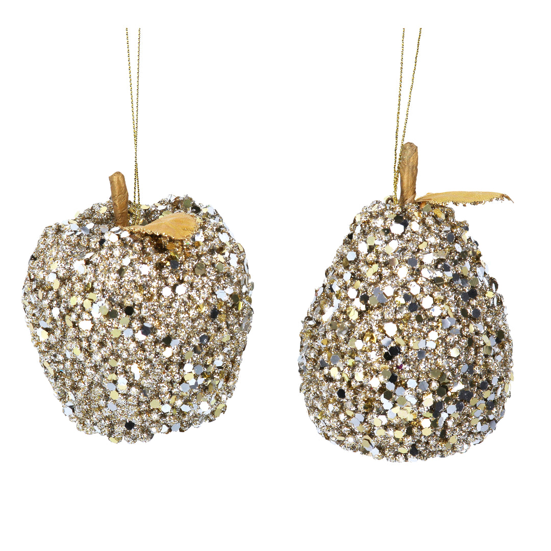 Pale Gold Sequin Apple/Pear Dec