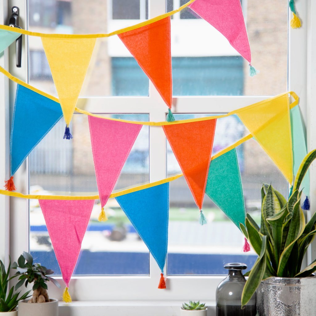 We Heart Birthdays Rainbow Fabric Bunting 3M/10Ft