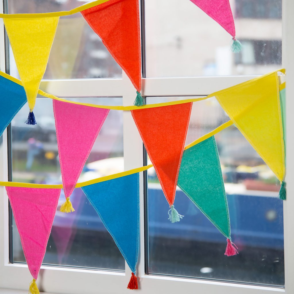 We Heart Birthdays Rainbow Fabric Bunting 3M/10Ft