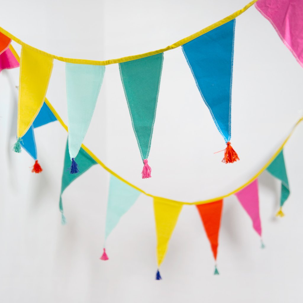 We Heart Birthdays Rainbow Fabric Bunting 3M/10Ft