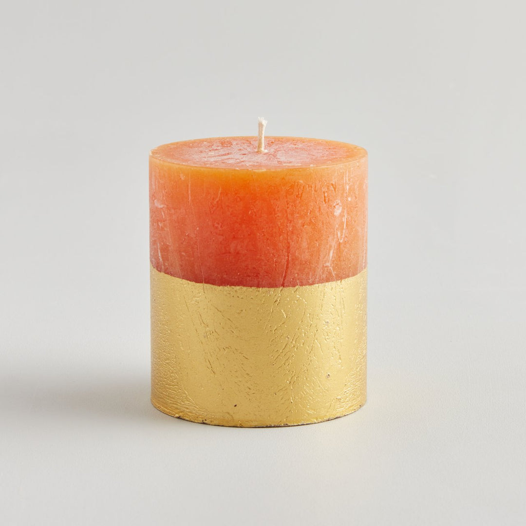 Orange & Cinnamon Gold Dipped Pillar