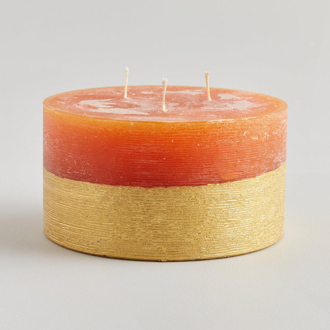 Gold Half Dipped Multiwick Orange & Cinnamon