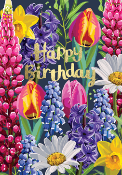 Happy Birthday - Flowers