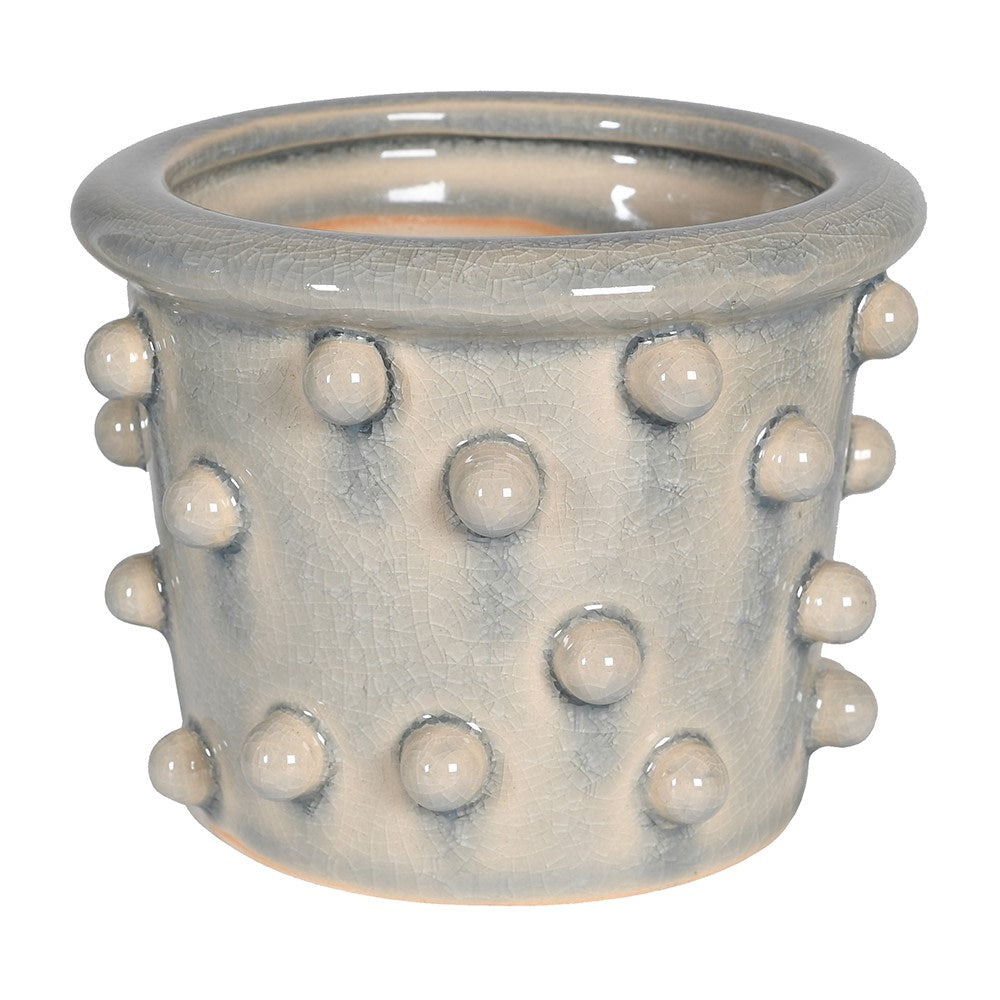 Blue Wash Ceramic Bobble Pot
