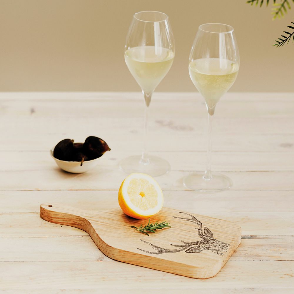 Small Etched Stag Prince Oak Hanging Paddle