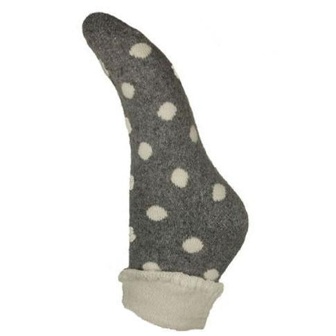 Grey Spotty Wool Blend Socks Size 4-7 UK